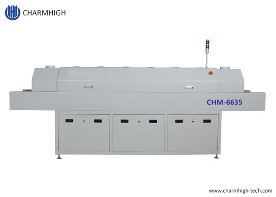 CHM-6635 four à reflux 6 zones tempérées (haut 6+bas 6) 2200*350 mm SMT machine de soudage à reflux
